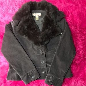 Twenty Twenty M Black Rabbit Fur Jacket